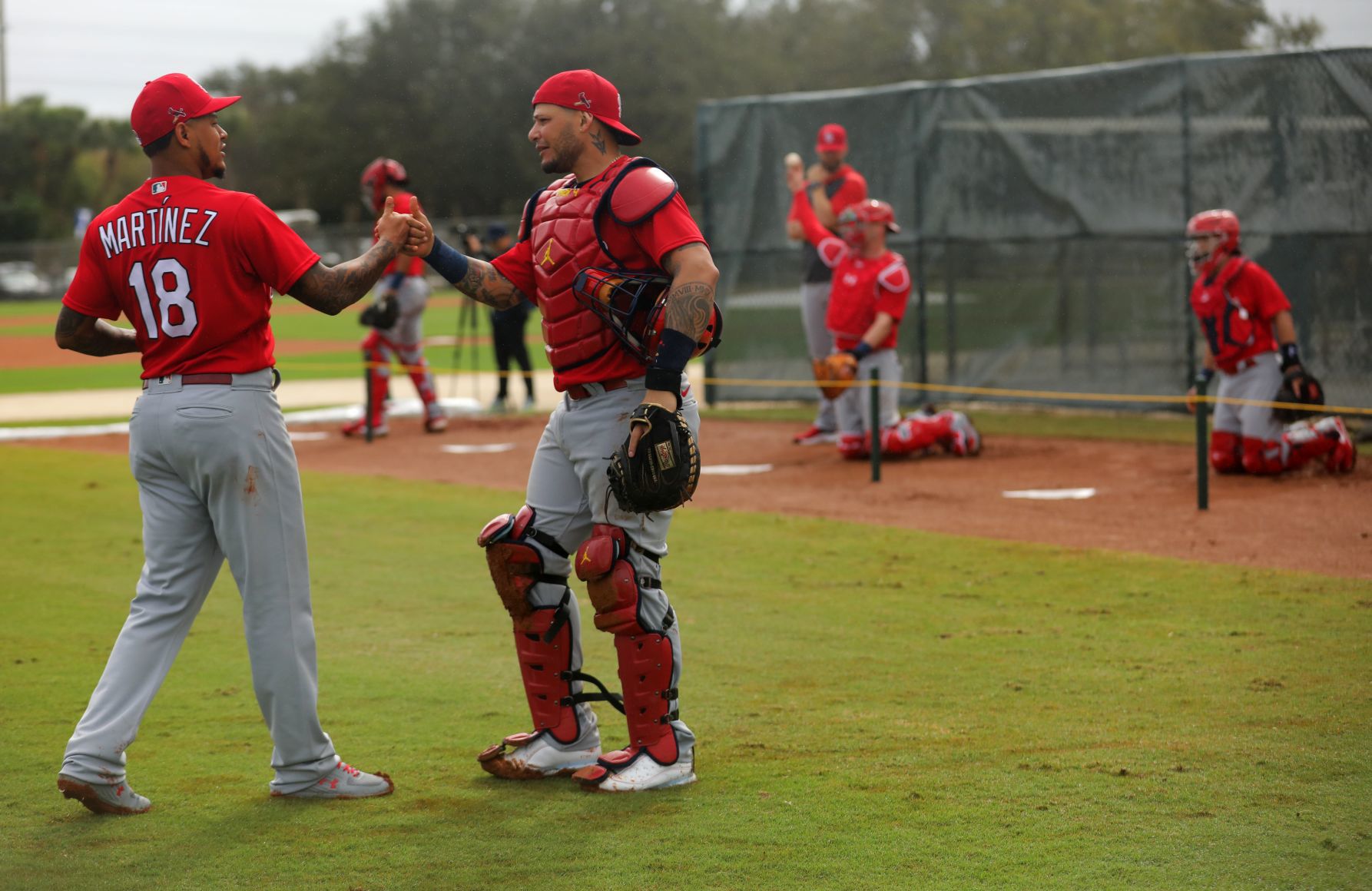 Rain shows during Saturday workout at Spring Training